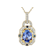 Ceylon Sapphire And Diamond Pendant Necklace In 14K Gold