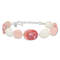 Sterling Silver Pink Agate/Quartz/Jade/Crystal with 1-inch Extension Bracelet