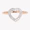 Lab Grown Diamond 10K Rose Gold Open Design Heart Shape Ring, 0.22ctw