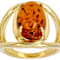 Amber Open Design Solitaire Ring In 18K Gold Over Sterling Silver