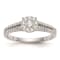 Rhodium Over 14K White Gold Diamond Cluster Engagement Ring 0.47ctw