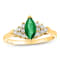 0.69ctw Emerald and Diamond Ring in 14k Yellow Gold