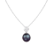 7-8mm Black Cultured Freshwater Pearl Sterling Silver Pendant W/Chain