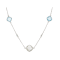 9mm Blue Topaz and 12mm Cushion cut Prasiolite Sterling Silver Necklace 10ctw