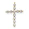 14k Yellow Gold Children's Cubic Zirconia Cross Chain Slide Pendant