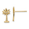 14k Yellow Gold Textured Mini Palmetto Palm Tree Stud Earrings