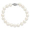 Rhodium Over Sterling Silver 9-10mm White Freshwater Cultured Pearl Bracelet