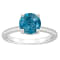 8mm Round London Blue Topaz With Diamond Accents Rhodium Over Sterling
Silver Hidden Halo Ring