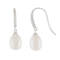 White Cultured Freshwater Pearl Rhodium Over Sterling Silver 8-9mm Drop Earrings