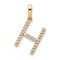 14k Yellow Gold Diamond Letter H Initial Pendant