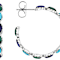 Blue Turquoise, Lapis Lazuli And Malachite Hoop Earrings In Silver 5x3.5mm