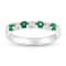 0.35ctw Emerald and Diamond Wedding Band ring in 14k White Gold
