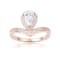 Pear Shape and Round White Topaz 14K Rose Gold Over Sterling Silver
Ring, 1.6ctw