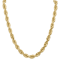 14k Yellow Gold 10mm Solid Diamond-Cut Rope 22 Inch Chain
