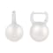 12-13mm White South Sea pearl earrings in 14k white gold with .17CT DTW