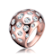 Pave CZ Dome Ring In 18K Rose Gold Over Brass