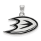 Rhodium Over Sterling Silver NHL LogoArt Anaheim Ducks Enamel Pendant