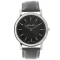 Mathey Tissot Men's City Black Dial, White Bezel, Black Leather Strap Watch