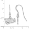Rhodium Over Sterling Silver MLB LogoArt Minnesota Twins Dangle Earrings