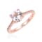 Round White Topaz 14K Rose Gold Over Sterling Silver Ring, 3.28ctw