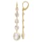 14K Yellow Gold Crystal and White Quartz Leverback Dangle Earrings