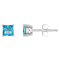 4mm Princess Cut Blue Topaz 14k White Gold Stud Earrings