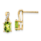 10k Yellow Gold 1.5ctw Green Peridot August Birthstone and Diamond
Dangle Earrings