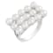 White Cultured Freshwater Pearl Rhodium Over Silver Ring