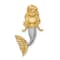 14k Two-tone Gold Brushed Diamond-Cut Mermaid Chain Slide Pendant