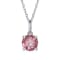 Pink Moissanite Sterling Silver Solitaire Pendant With Chain, 0.50ct