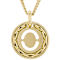Cardano Initial O Pendant Necklace In 18K Gold Over Bronze