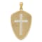 Rhodium Over 14K Two-tone Gold Cross Shield with Joshua 1:9 On Reverse
Charm Pendant