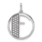 14K White Gold Gatsby Diamond Initial F Charm
