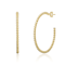 Textured Bead C-Hoop Earrings In 14K Gold Over Brass