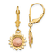 14k Yellow and Rose Gold Polished Sunflower Dangle Earrings