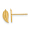14k Yellow Gold Kids Textured Leaf Stud Earrings