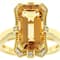 Champagne Quartz Rectangular Octagonal And White Zircon Ring In 18K Gold
Over Sterling Silver 3.93ctw