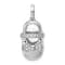 Rhodium Over 14k White Gold Diamond Baby Girl Shoe Pendant