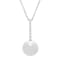 13-14mm Round White Freshwater Pearl and 0.15ctw Diamond 14K White Gold
Pendant with Chain