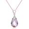 Morganite Color CZ Teardrop Pendant In 18K Rose Gold Over Sterling Silver
