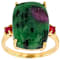 Ruby Zoisite Rectangular Cushion And Ruby Accent Ring In 18K Gold Over
Sterling Silver 0.32ctw