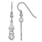 Rhodium Over Sterling Silver LogoArt Alpha Epsilon Phi Small Dangle Earrings