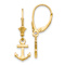 14k Yellow Gold Mini Anchor Dangle Earrings