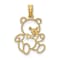 10K Yellow Gold Textured Cut-Out Teddy Bear Charm