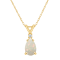 8x5mm Pear Shape Opal with Diamond Accent 14k Yellow Gold Pendant With Chain