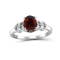 Red Garnet And White Diamond Sterling Silver Ring 1.63ctw