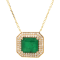 4.70 Ctw Emerald and 0.53 Ctw White Diamond Pendant in 14K YG