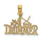14k Yellow Gold Textured #1 Drummer pendant