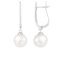 White Cultured Freshwater Pearl 14k White Gold Earrings 9-9.5mm