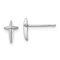 Rhodium Over 14k White Gold Children's Cross Stud Earrings